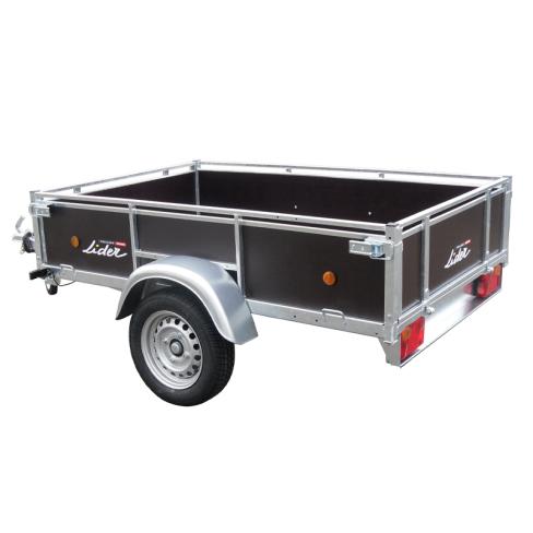 Remorque plateau Lider L201 – 1 essieu, PTAC 750 kg, 201×133 cm, plancher bois