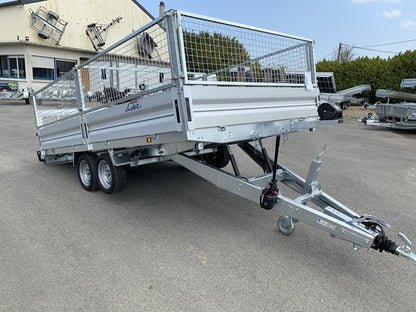 Remorque plateau LIDER à roues – PTAC : 3 500 kg – 2 essieux freinés – 506 x 215 cm