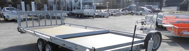 Remorque plateau LIDER à roues – PTAC : 3 500 kg – 2 essieux freinés – 506 x 215 cm