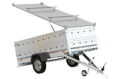 Reboque leve com lona Garden Trailer 264 KIPP, laterais duplas e roda jockey