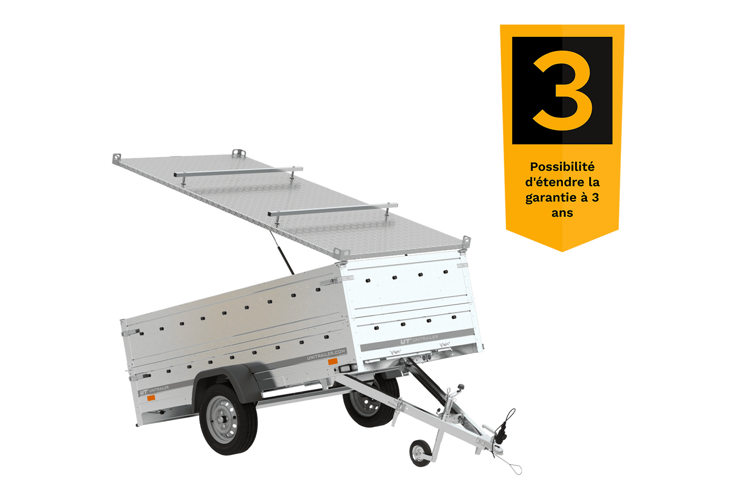 Reboque leve com lona Garden Trailer 264 KIPP, laterais duplas e roda jockey