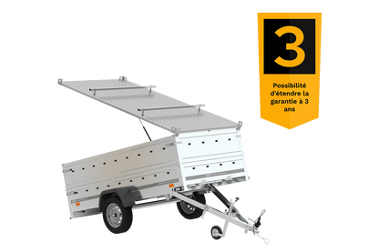 Reboque leve com lona Garden Trailer 264 KIPP, laterais duplas e roda jockey