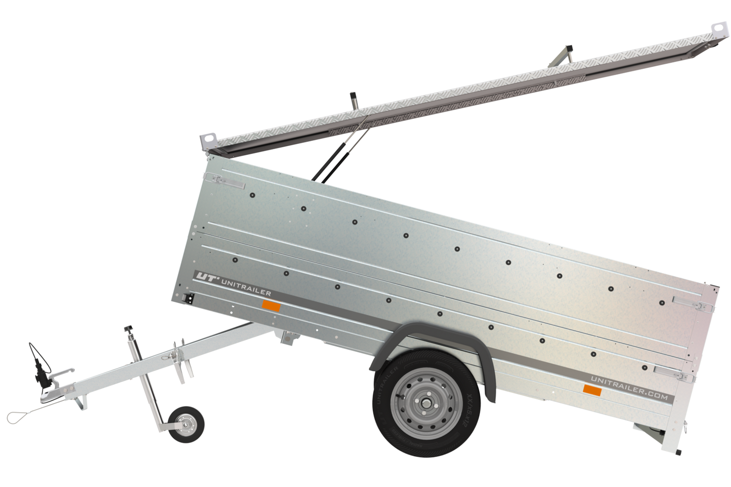 Reboque leve com lona Garden Trailer 264 KIPP, laterais duplas e roda jockey