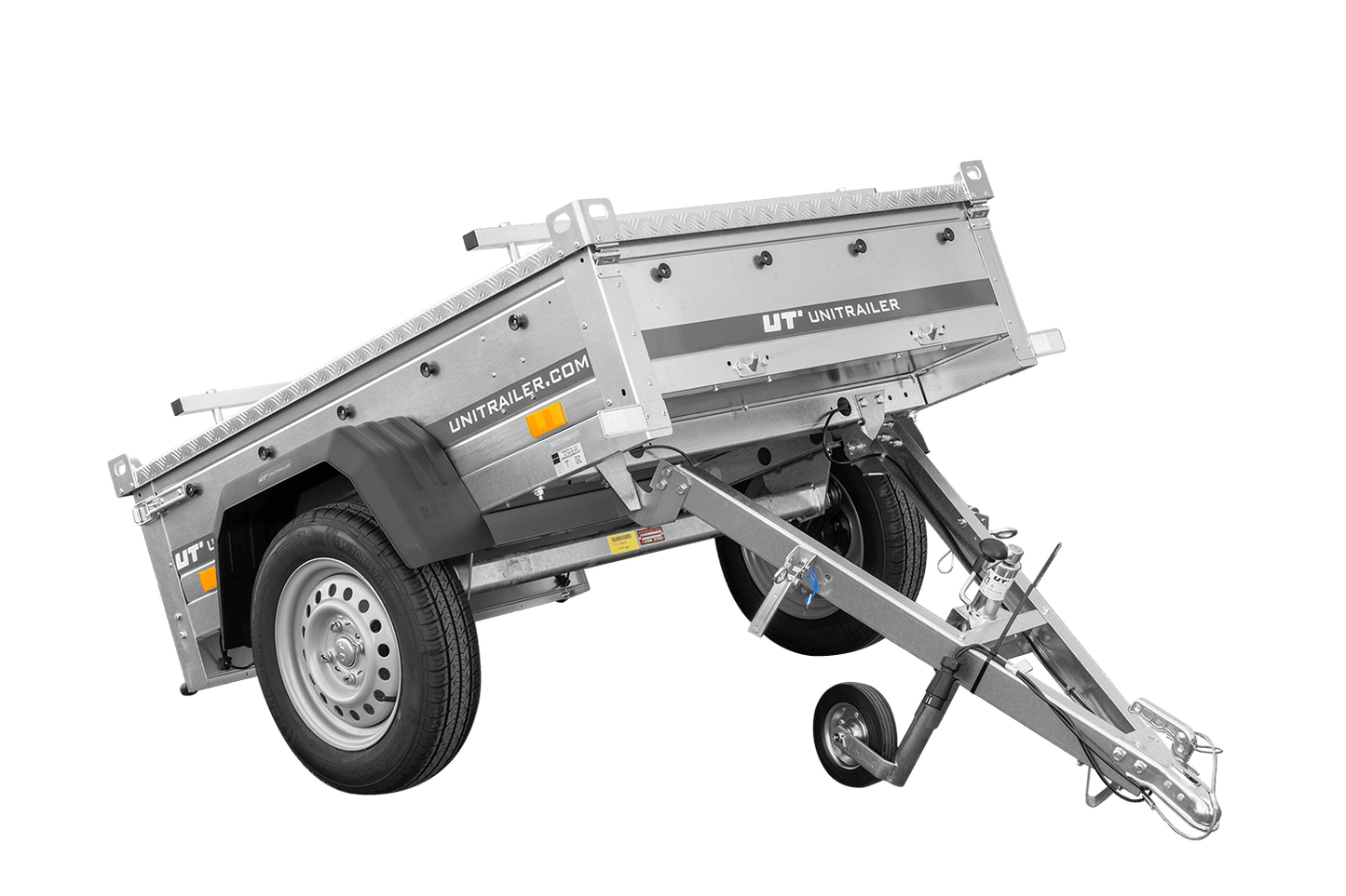 Reboque de um eixo 750 kg PTAC 150x106 Garden Trailer 150 KIPP com cobertura de alumínio