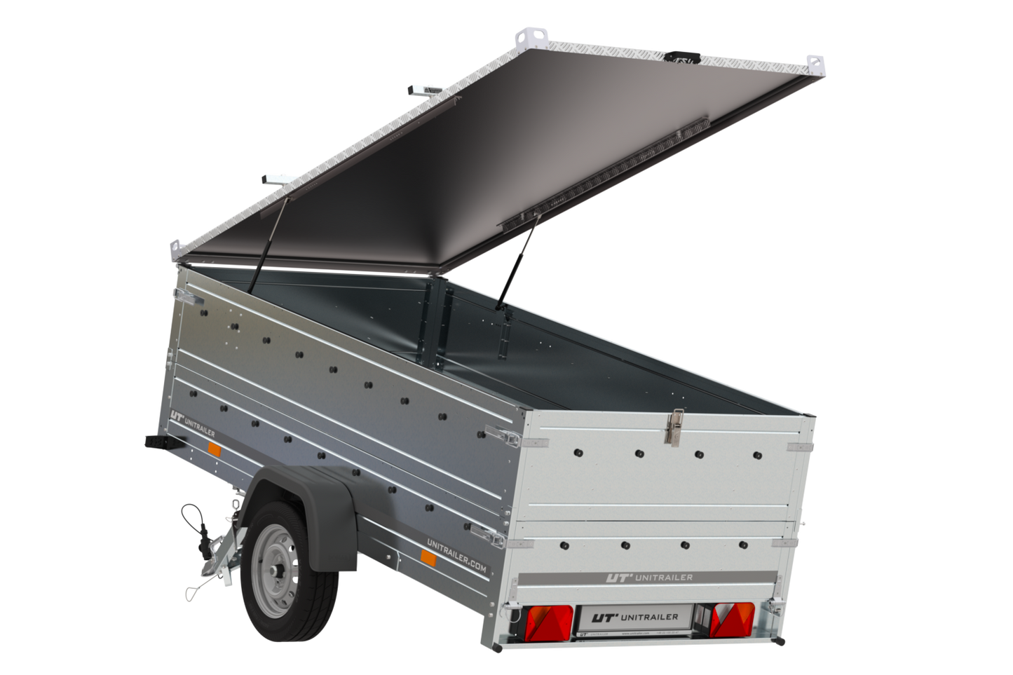 Reboque leve com lona Garden Trailer 264 KIPP, laterais duplas e roda jockey