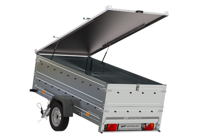 Reboque leve com lona Garden Trailer 264 KIPP, laterais duplas e roda jockey