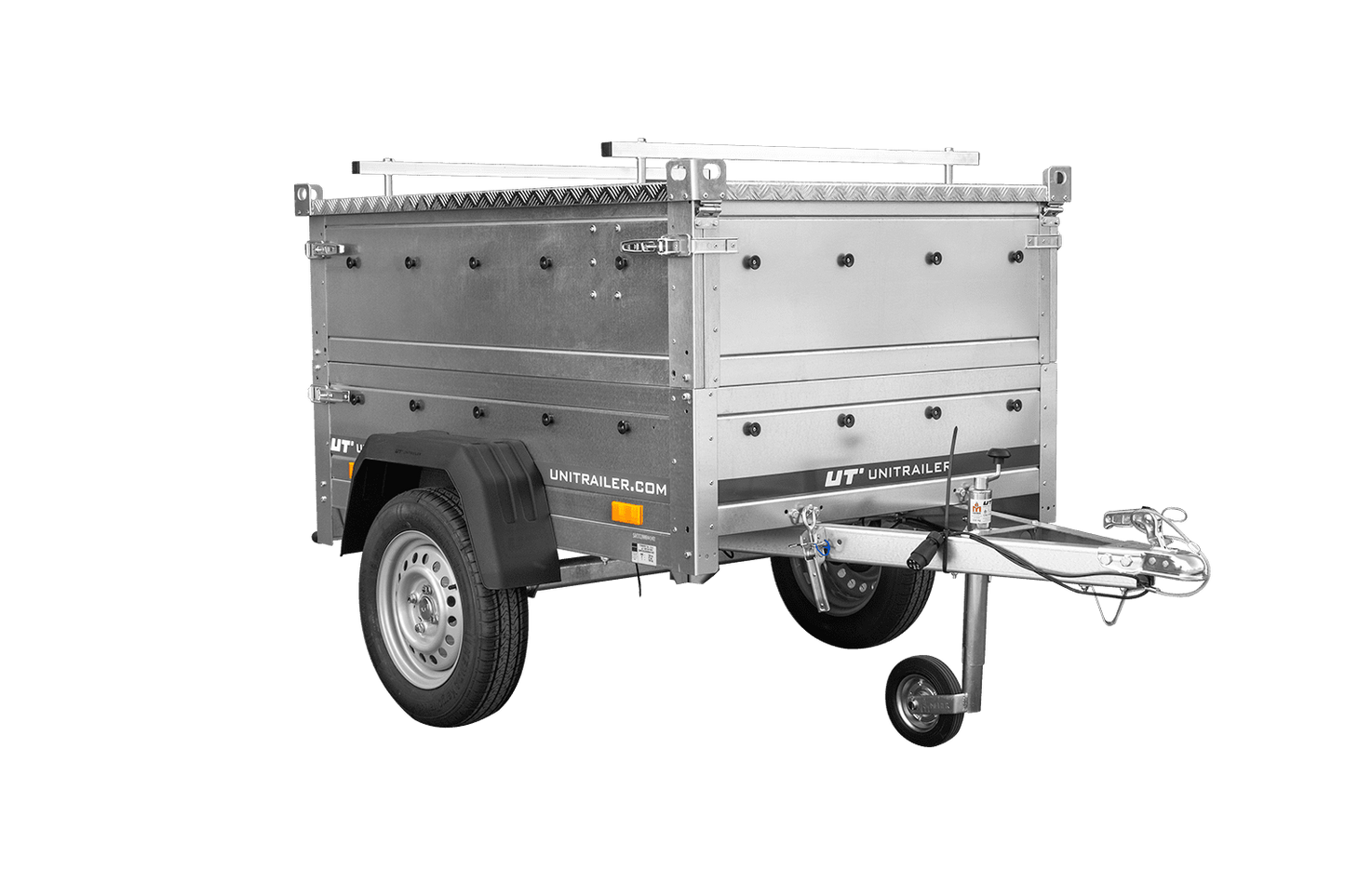 Atrelado de um eixo 150x106 UNITRAILER GARDEN 150 KIPP com taipais, taipais adicionais e capota de alumínio