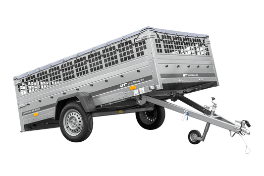 Remorque légère 264x150 UNITRAILER GARDEN 265 KIPP avec ridelles grillagées, châssis H-0 et bâche grise