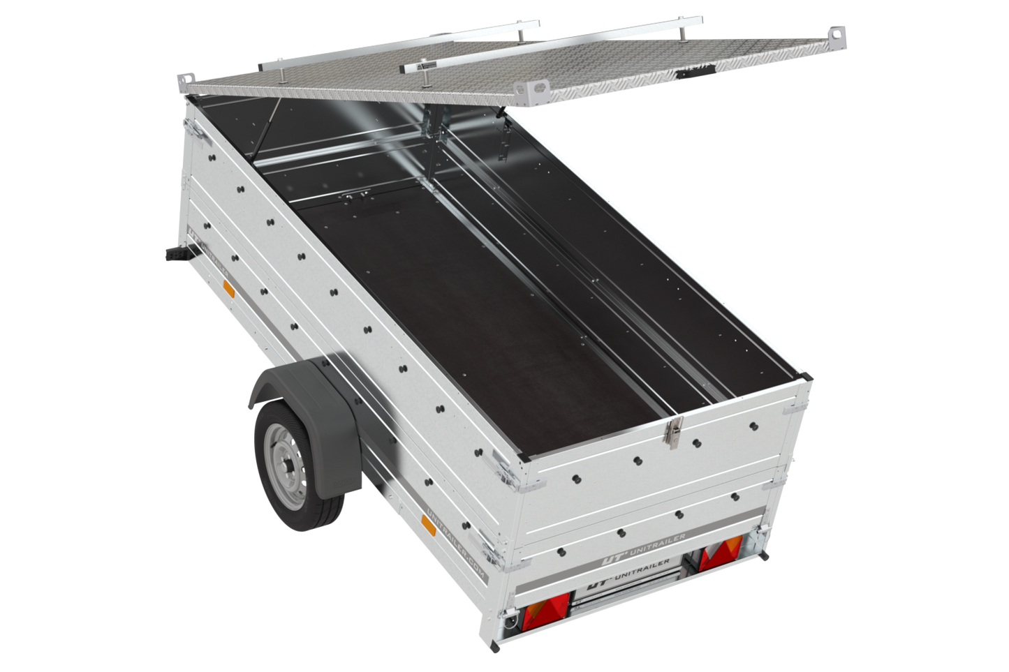 Reboque leve com lona Garden Trailer 264 KIPP, laterais duplas e roda jockey