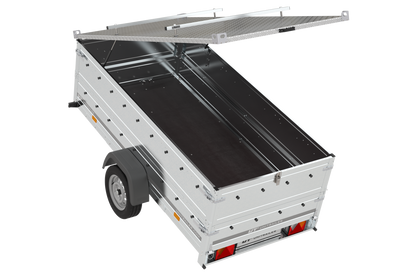 Reboque leve com lona Garden Trailer 264 KIPP, laterais duplas e roda jockey