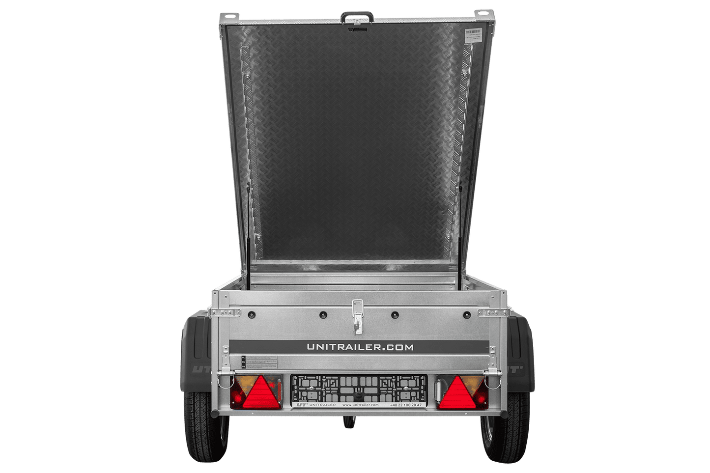 Reboque de um eixo 750 kg PTAC 150x106 Garden Trailer 150 KIPP com cobertura de alumínio