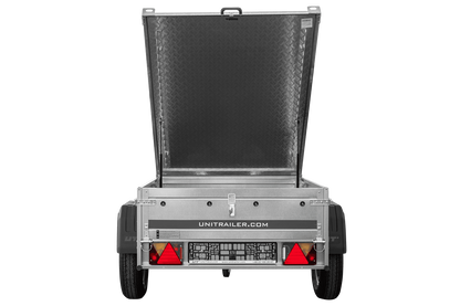Reboque de um eixo 750 kg PTAC 150x106 Garden Trailer 150 KIPP com cobertura de alumínio