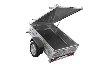 Reboque de um eixo 750 kg PTAC 150x106 Garden Trailer 150 KIPP com cobertura de alumínio
