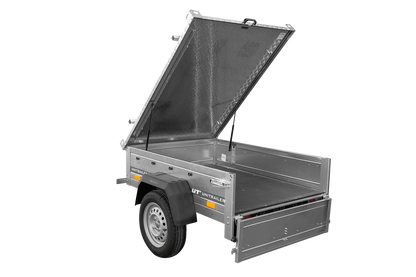 Reboque de um eixo 750 kg PTAC 150x106 Garden Trailer 150 KIPP com cobertura de alumínio