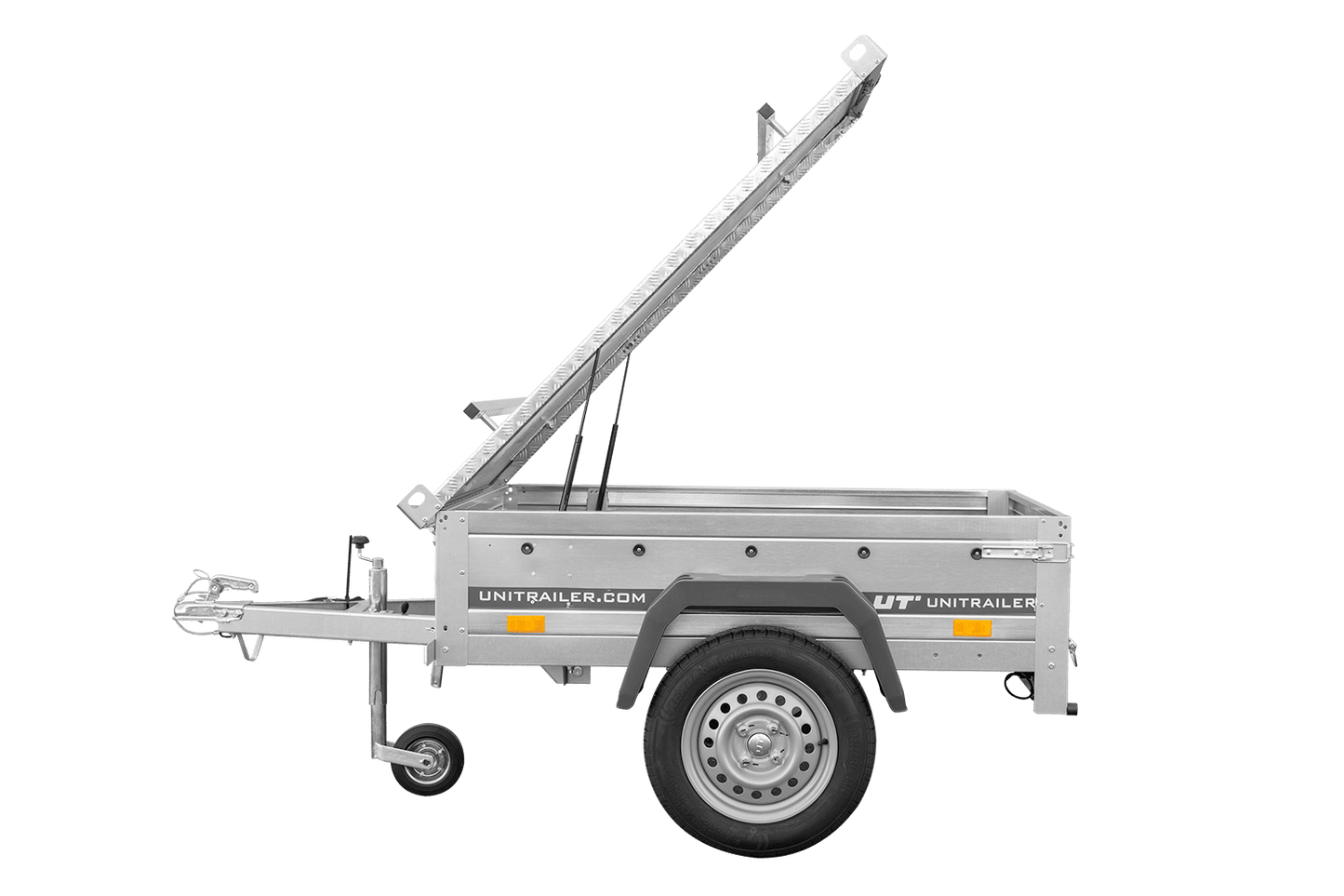 Reboque de um eixo 750 kg PTAC 150x106 Garden Trailer 150 KIPP com cobertura de alumínio