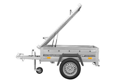 Reboque de um eixo 750 kg PTAC 150x106 Garden Trailer 150 KIPP com cobertura de alumínio