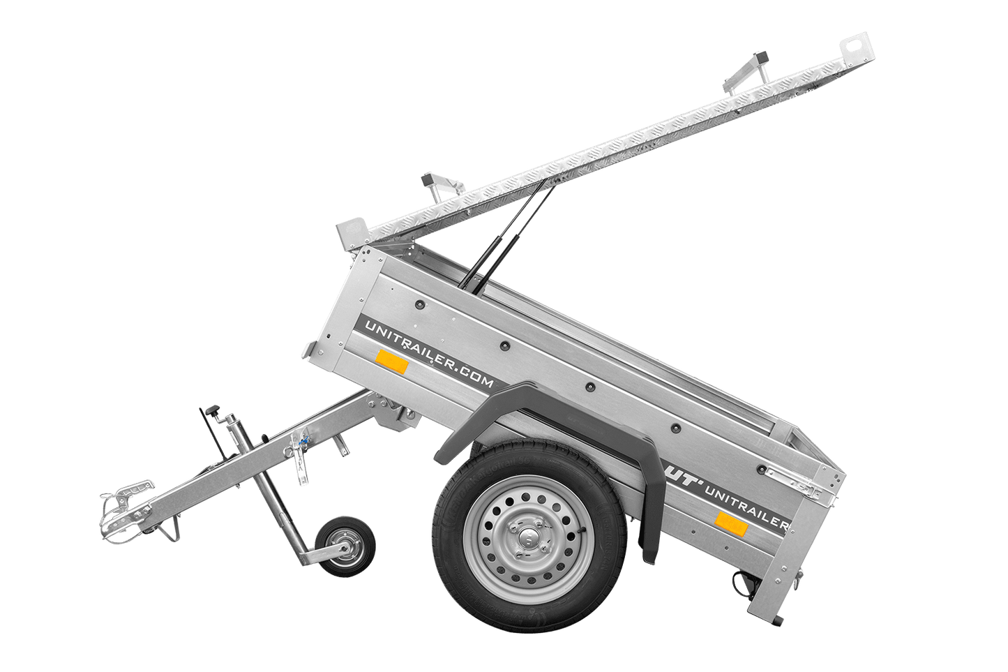 Reboque de um eixo 750 kg PTAC 150x106 Garden Trailer 150 KIPP com cobertura de alumínio