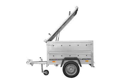 Atrelado de um eixo 150x106 UNITRAILER GARDEN 150 KIPP com taipais, taipais adicionais e capota de alumínio