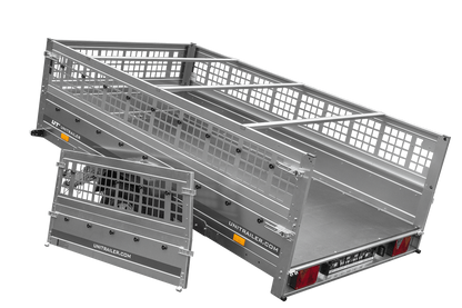Remorque légère 264x150 UNITRAILER GARDEN 265 KIPP avec ridelles grillagées, châssis H-0 et bâche bleue