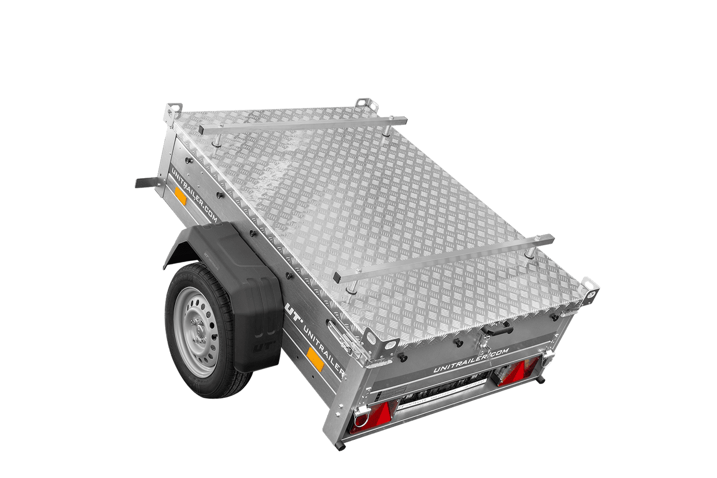 Reboque de um eixo 750 kg PTAC 150x106 Garden Trailer 150 KIPP com cobertura de alumínio