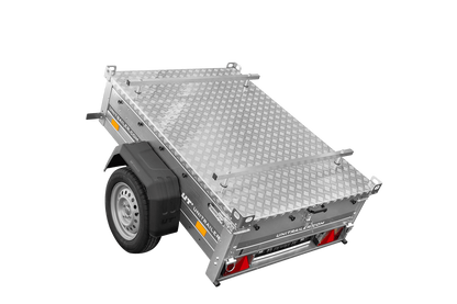 Reboque de um eixo 750 kg PTAC 150x106 Garden Trailer 150 KIPP com cobertura de alumínio