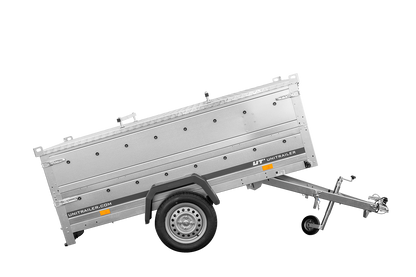 Reboque de um eixo 230x125 UNITRAILER GARDEN 230 KIPP com laterais duplas e lona de alumínio