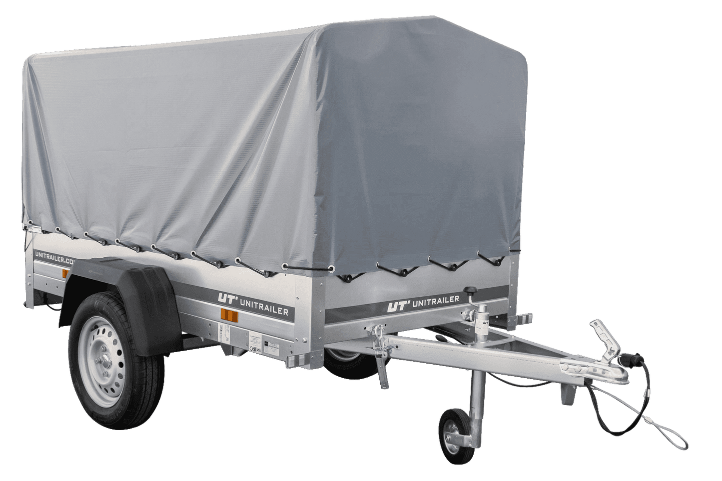 Reboque automóvel Garden Trailer 200 KIPP 200 x 106 cm com lona alta, arco e roda jockey PTAC 500 kg