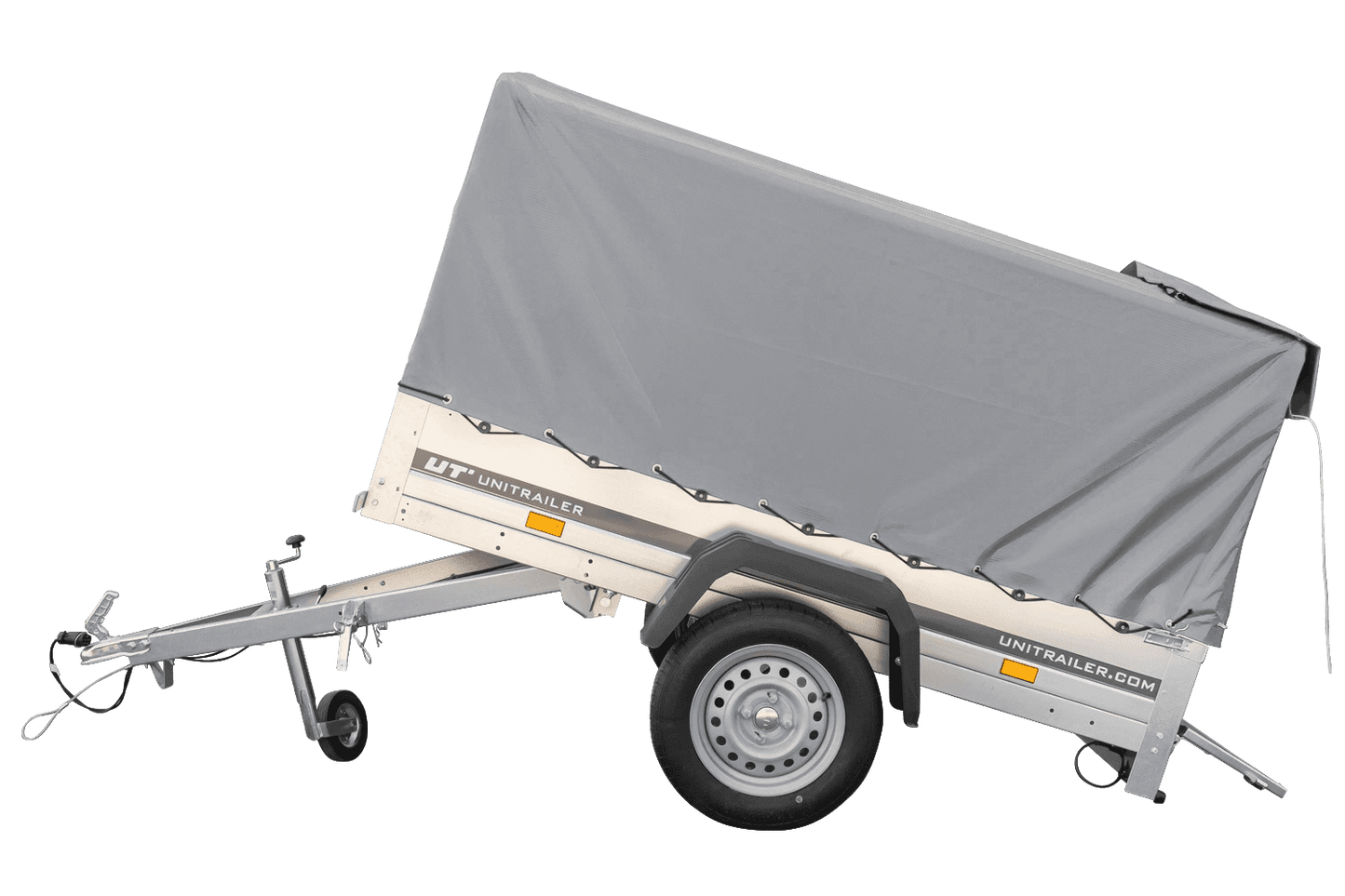Reboque automóvel Garden Trailer 200 KIPP 200 x 106 cm com lona alta, arco e roda jockey PTAC 500 kg