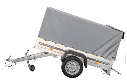 Reboque automóvel Garden Trailer 200 KIPP 200 x 106 cm com lona alta, arco e roda jockey PTAC 500 kg