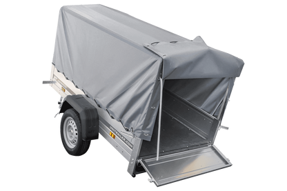 Reboque automóvel Garden Trailer 200 KIPP 200 x 106 cm com lona alta, arco e roda jockey PTAC 500 kg