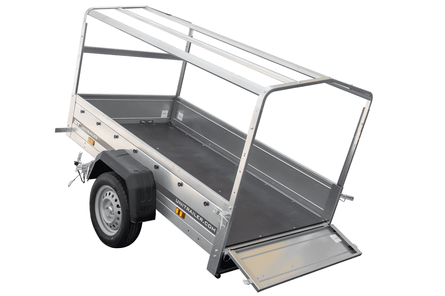 Reboque automóvel Garden Trailer 200 KIPP 200 x 106 cm com lona alta, arco e roda jockey PTAC 500 kg