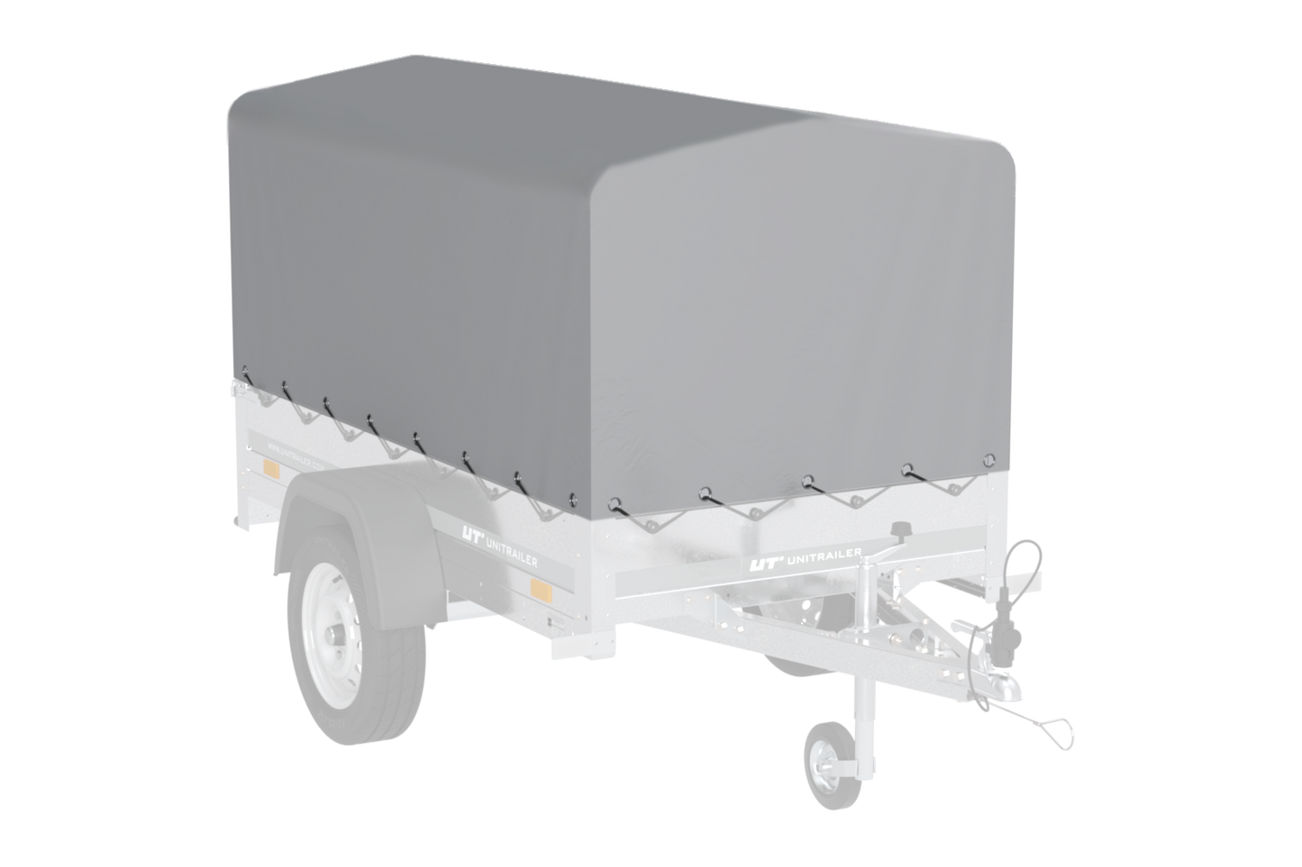 Reboque automóvel Garden Trailer 200 KIPP 200 x 106 cm com lona alta, arco e roda jockey PTAC 500 kg
