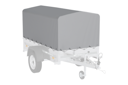 Reboque automóvel Garden Trailer 200 KIPP 200 x 106 cm com lona alta, arco e roda jockey PTAC 500 kg