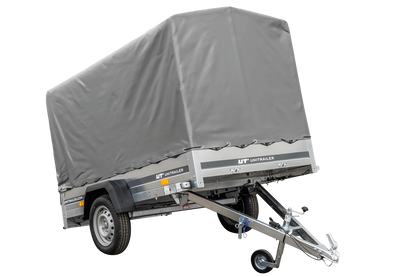 Reboque rodoviário com lona alta (110 cm), estrutura metálica (110 cm) e roda jockey 230x125 Garden Trailer 230 KIPP