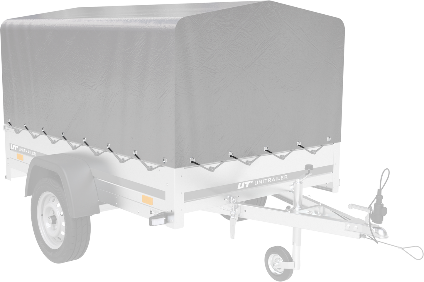 Remorque 750 kg 200 x 125 avec bâche haute et arceau Garden Trailer 201 KIPP