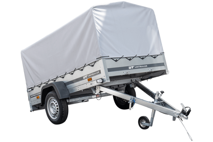 Reboque rodoviário com lona alta, arco H-800 e roda de apoio 230x125 Garden Trailer 230 KIPP
