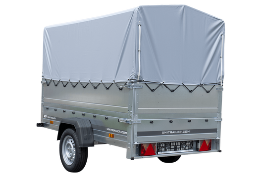 Remorque haute avec rehausses de ridelles et bâche haute - 2,30 x 1,25 m - Garden Trailer 230 KIPP