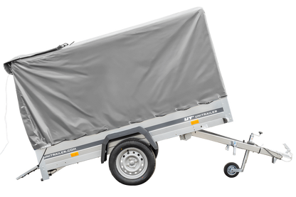 Reboque rodoviário com lona alta (110 cm), estrutura metálica (110 cm) e roda jockey 230x125 Garden Trailer 230 KIPP