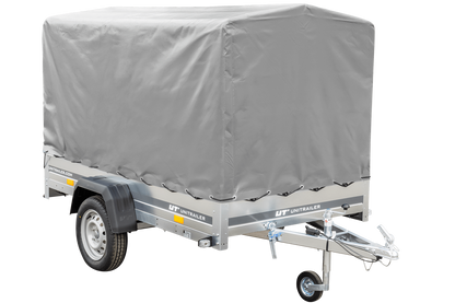 Reboque rodoviário com lona alta (110 cm), estrutura metálica (110 cm) e roda jockey 230x125 Garden Trailer 230 KIPP