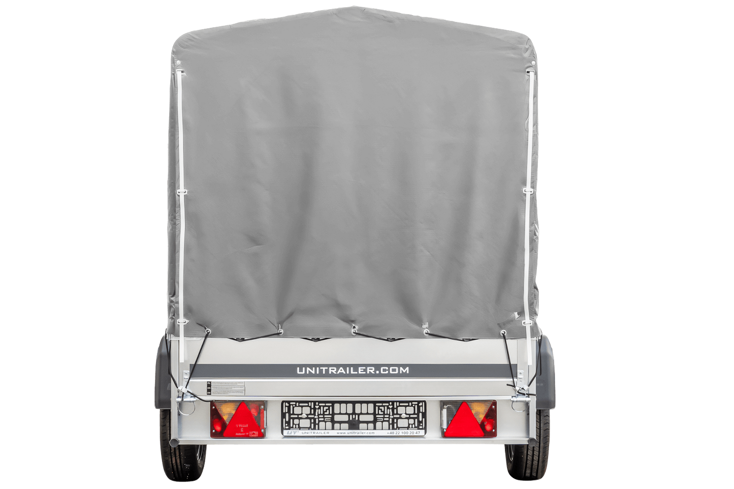 Reboque rodoviário com lona alta (110 cm), estrutura metálica (110 cm) e roda jockey 230x125 Garden Trailer 230 KIPP