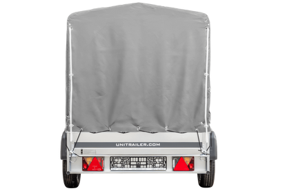 Reboque rodoviário com lona alta (110 cm), estrutura metálica (110 cm) e roda jockey 230x125 Garden Trailer 230 KIPP