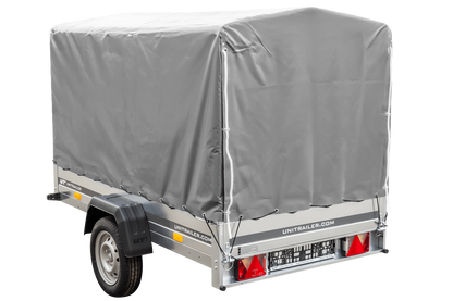 Reboque rodoviário com lona alta (110 cm), estrutura metálica (110 cm) e roda jockey 230x125 Garden Trailer 230 KIPP