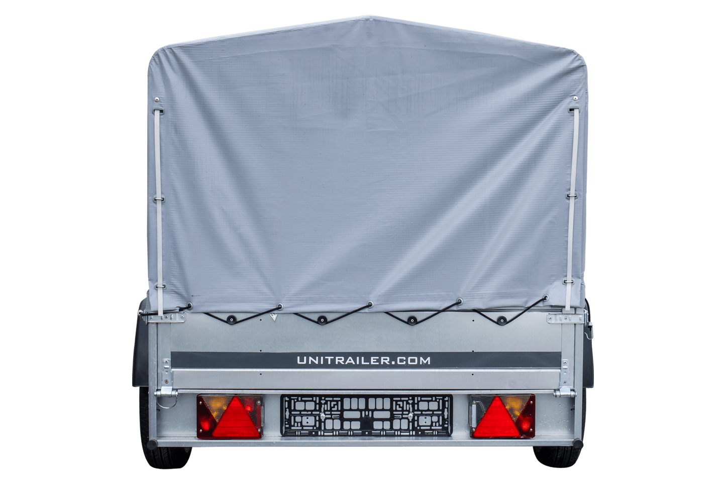 Reboque rodoviário com lona alta, arco H-800 e roda de apoio 230x125 Garden Trailer 230 KIPP