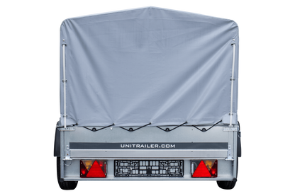Reboque rodoviário com lona alta, arco H-800 e roda de apoio 230x125 Garden Trailer 230 KIPP