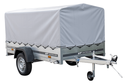 Reboque rodoviário com lona alta, arco H-800 e roda de apoio 230x125 Garden Trailer 230 KIPP
