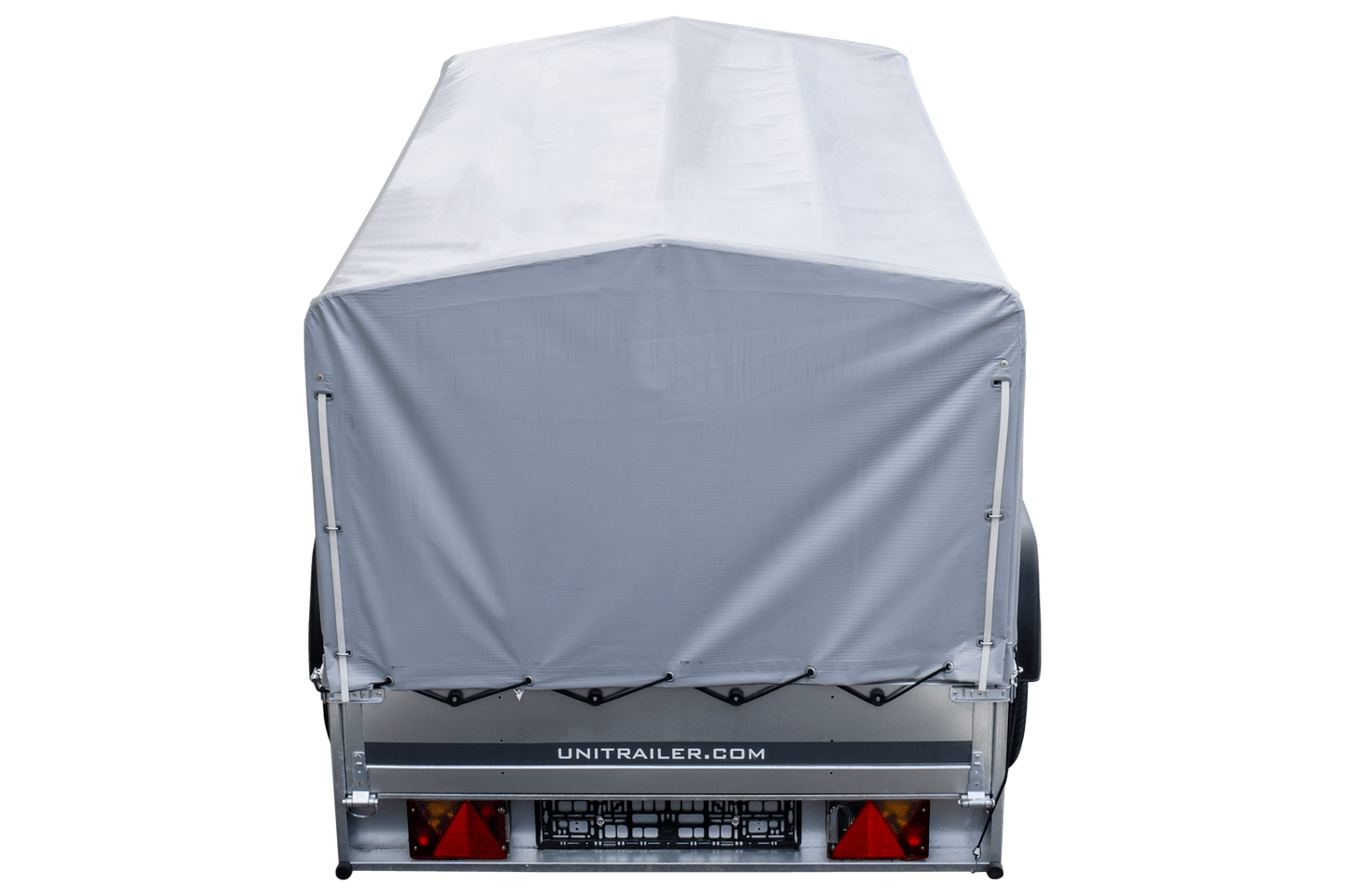 Reboque rodoviário com lona alta, arco H-800 e roda de apoio 230x125 Garden Trailer 230 KIPP