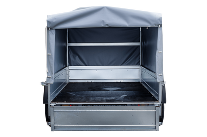 Reboque rodoviário com lona alta, arco H-800 e roda de apoio 230x125 Garden Trailer 230 KIPP