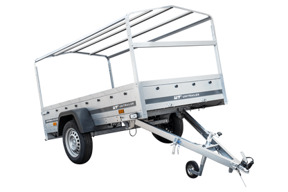 Reboque rodoviário com lona alta, arco H-800 e roda de apoio 230x125 Garden Trailer 230 KIPP