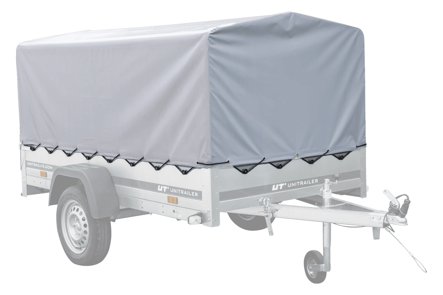 Reboque rodoviário com lona alta, arco H-800 e roda de apoio 230x125 Garden Trailer 230 KIPP