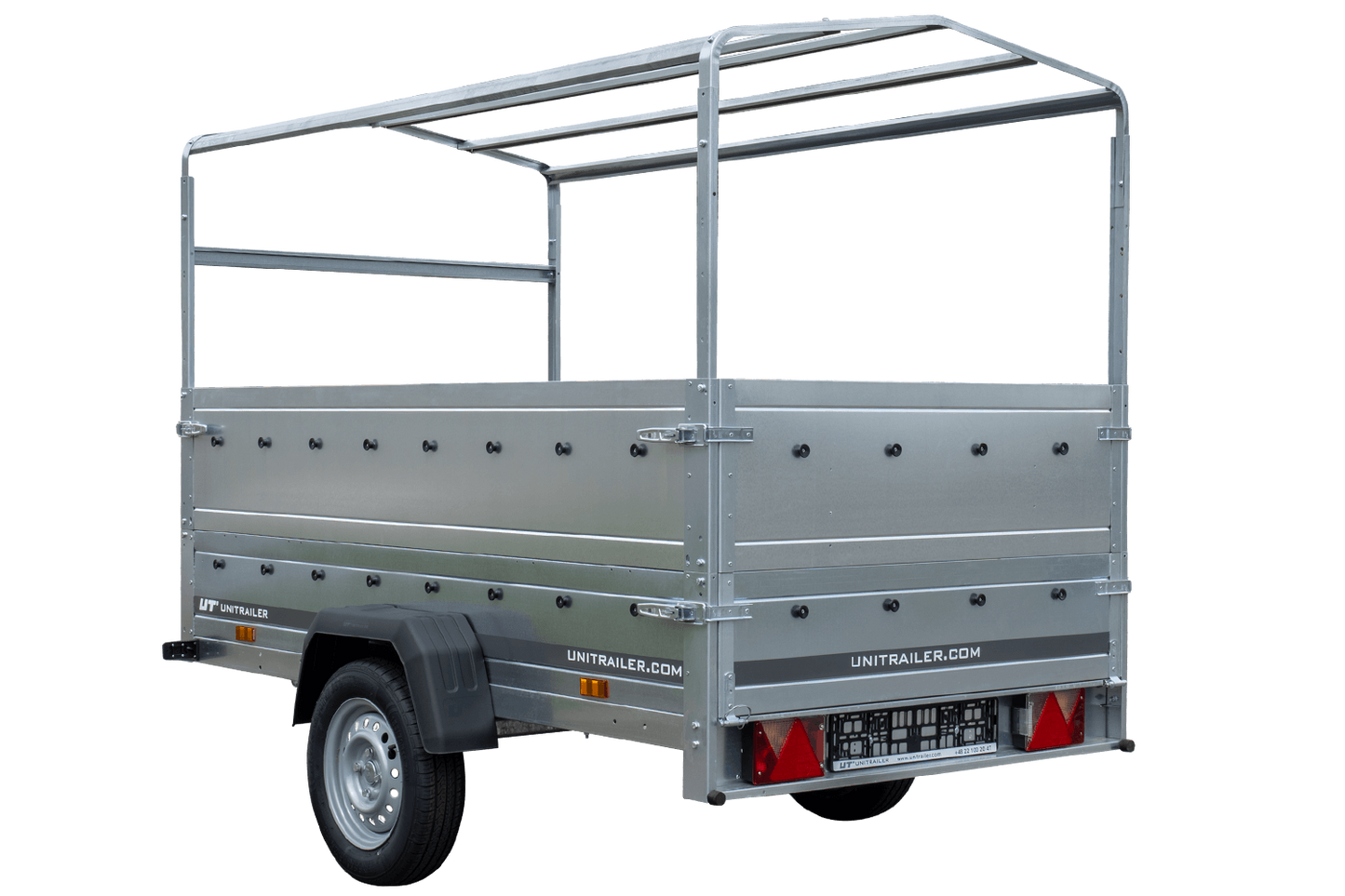 Reboque alto com extensões de painel lateral e lona alta - 2,30 x 1,25 m - Garden Trailer 230 KIPP